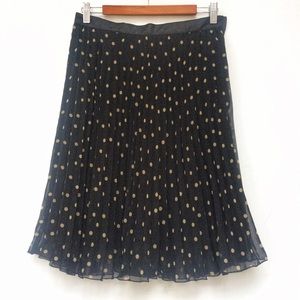 H&M Polka Dot Pleated Skirt, Lined, Excellent Con